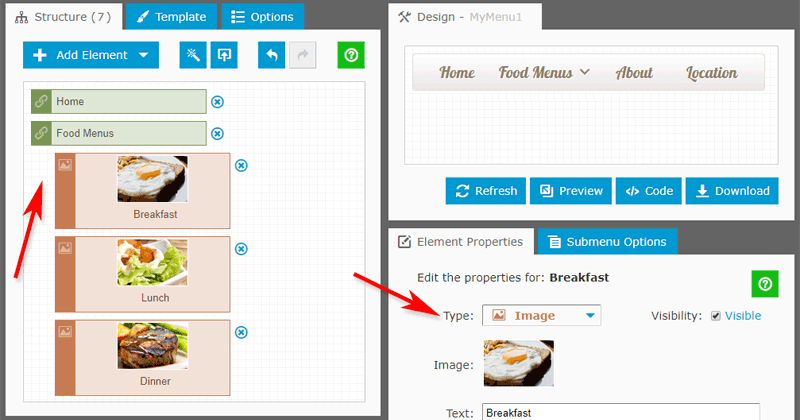 Child image elements