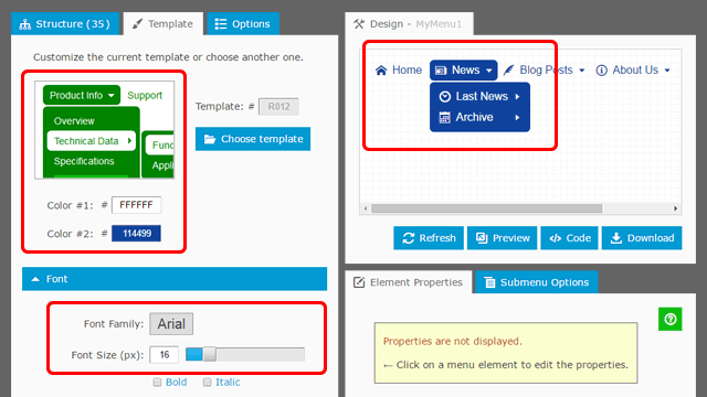 Menu Template