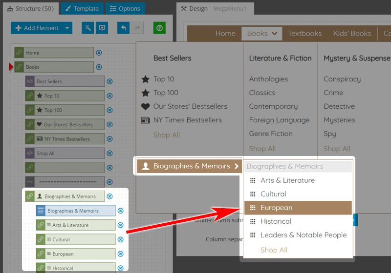 Mega Menu: Dropdown Submenus