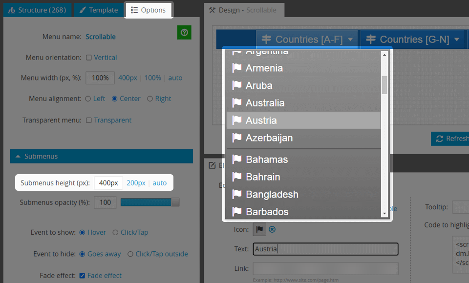 How to Make a Scrollable Menu