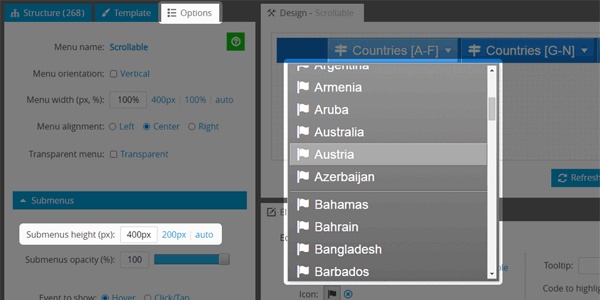 Scrollable Menu: Examples and Tutorial